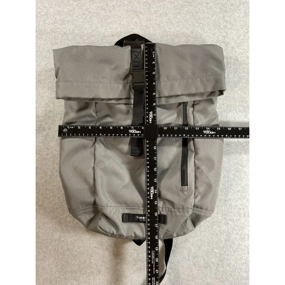 Timbuk2 Tuck Pack Roll Top Laptop Backpack Gray Canvas Travel Commuter Bag
